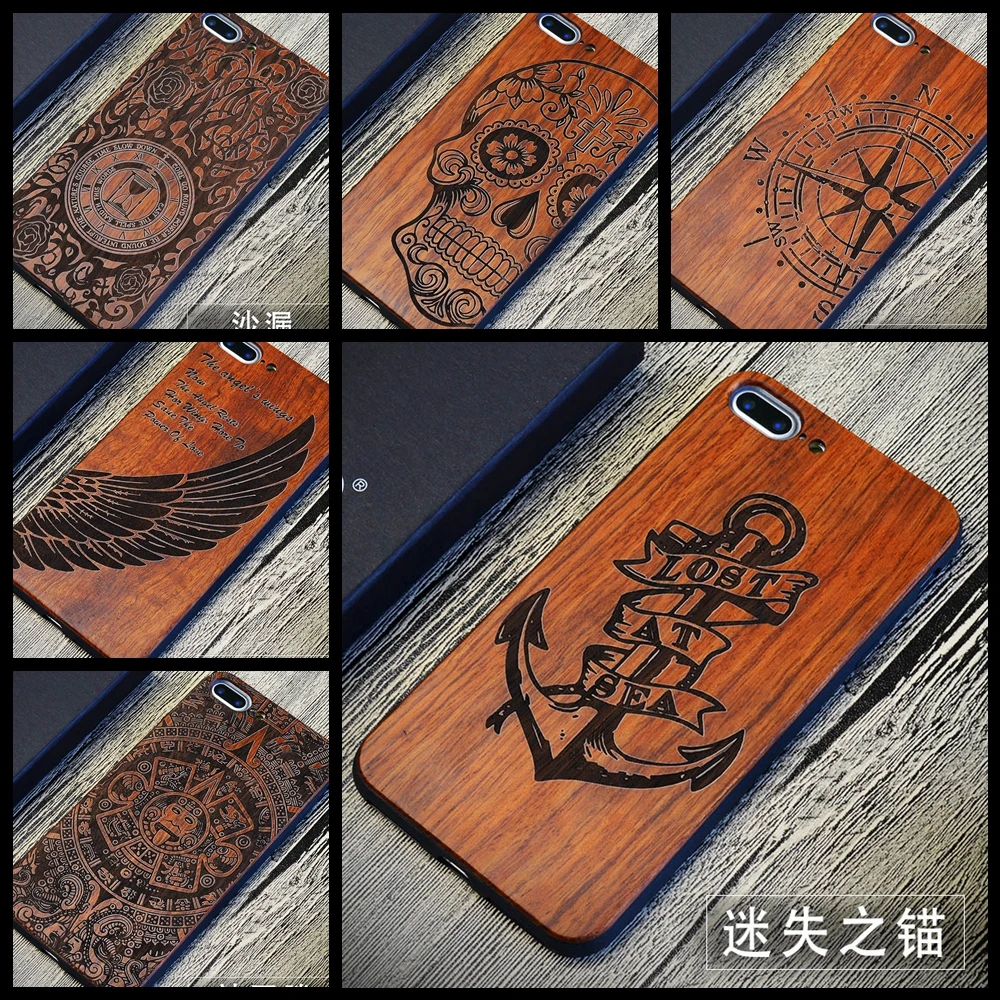 Ударопрочный тонкий роскошный деревянный чехол для телефона Lost At Sea Iphone 5 6 6S 6Plus Plus
