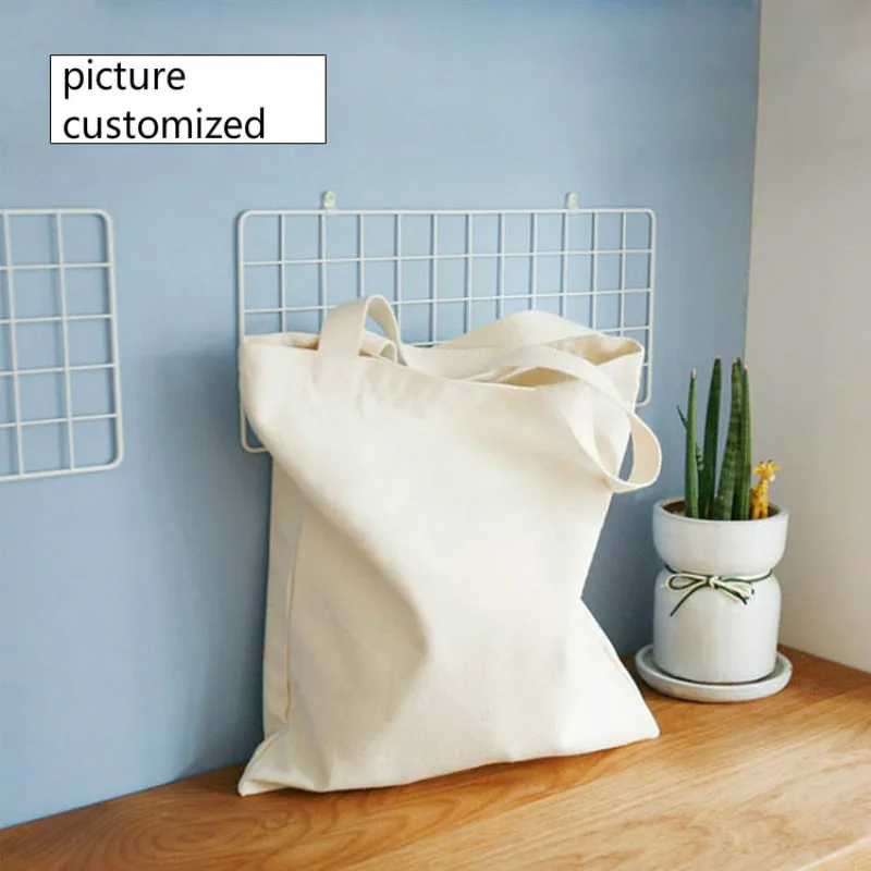

picture custom canvas bag large capacity shoulder bag shopping DIY picture printed logo print student female tote bag handbag