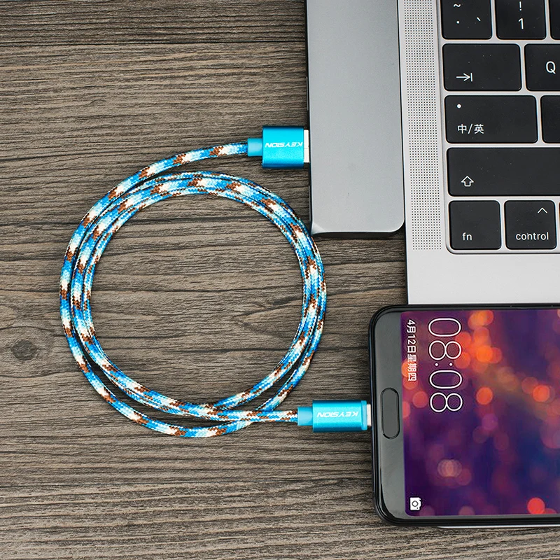 KEYSION цифровой кабель для huawei Xiaomi для samsung USB-C зарядное устройство Camo плетеный кабель для телефона type-C Быстрая Зарядка Синхронизация данных 3.1A