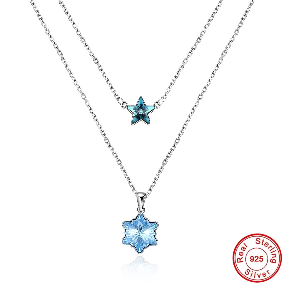 Necklace Star Certified 100% S925 Romantic Gift for Lover Engagement Anniversary Glitz Austrian crystals CYPRIS | Украшения и