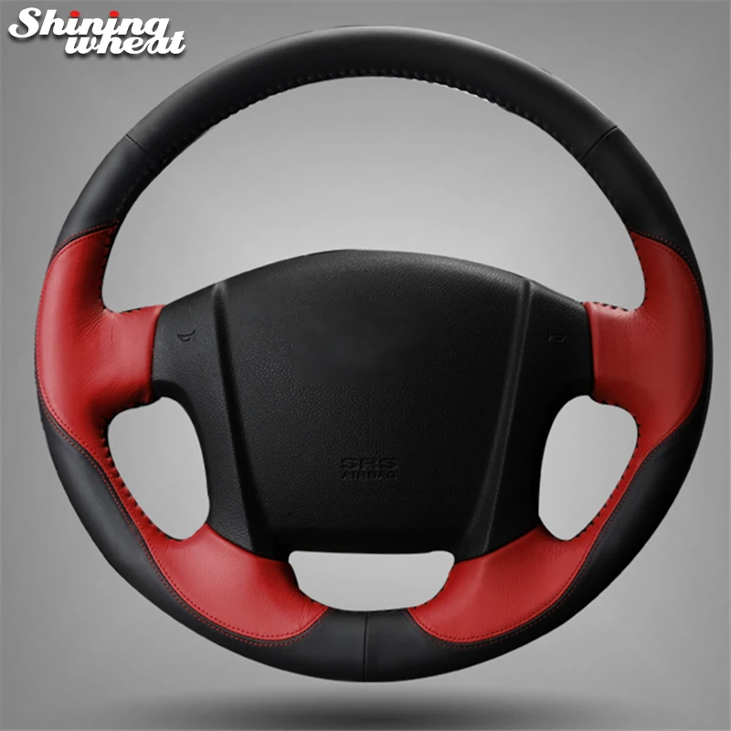 

Hand Sew Black Red Leather Steering Wheel Cover for Kia Sportage 2 2005-2010 2009 Sportage