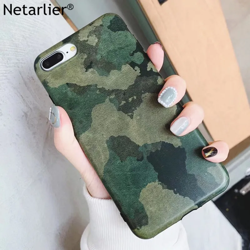 Netarlier горячая Распродажа армейский зеленый камуфляж Чехол для iPhone 6 S Plus 7 8 IX XR Xs Max