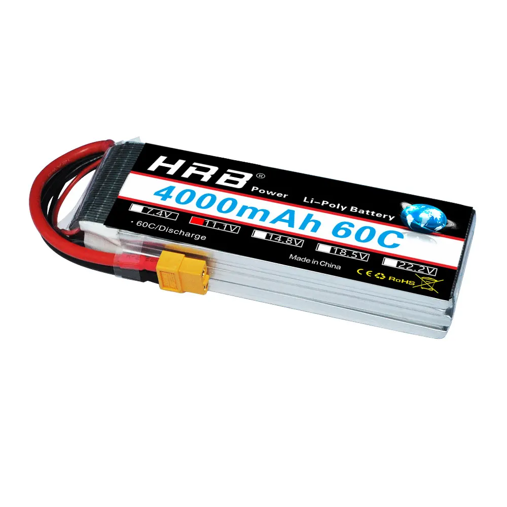 Аккумулятор hrb lipo 2S 3S 4S 6S 7 4 В 11 1 14 8 в 18 5 22 2 4000 мА/ч 60C MAX 120C Радиоуправляемый Дрон