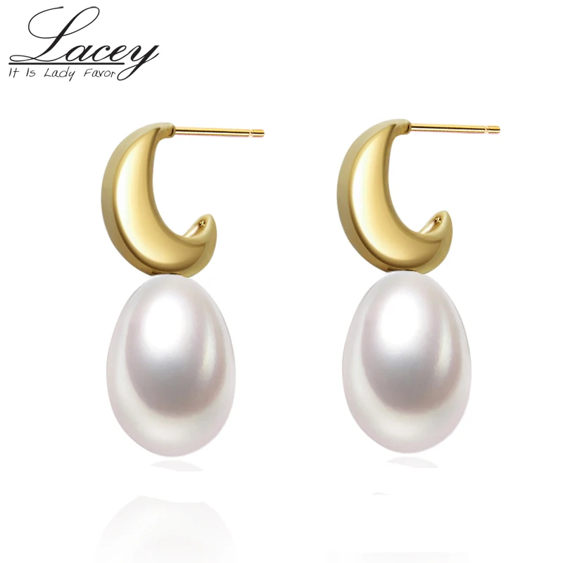 

Real Freshwater Pearl Earrings 925 Streling Silver,Natural Pearl Drop Earrings For Women