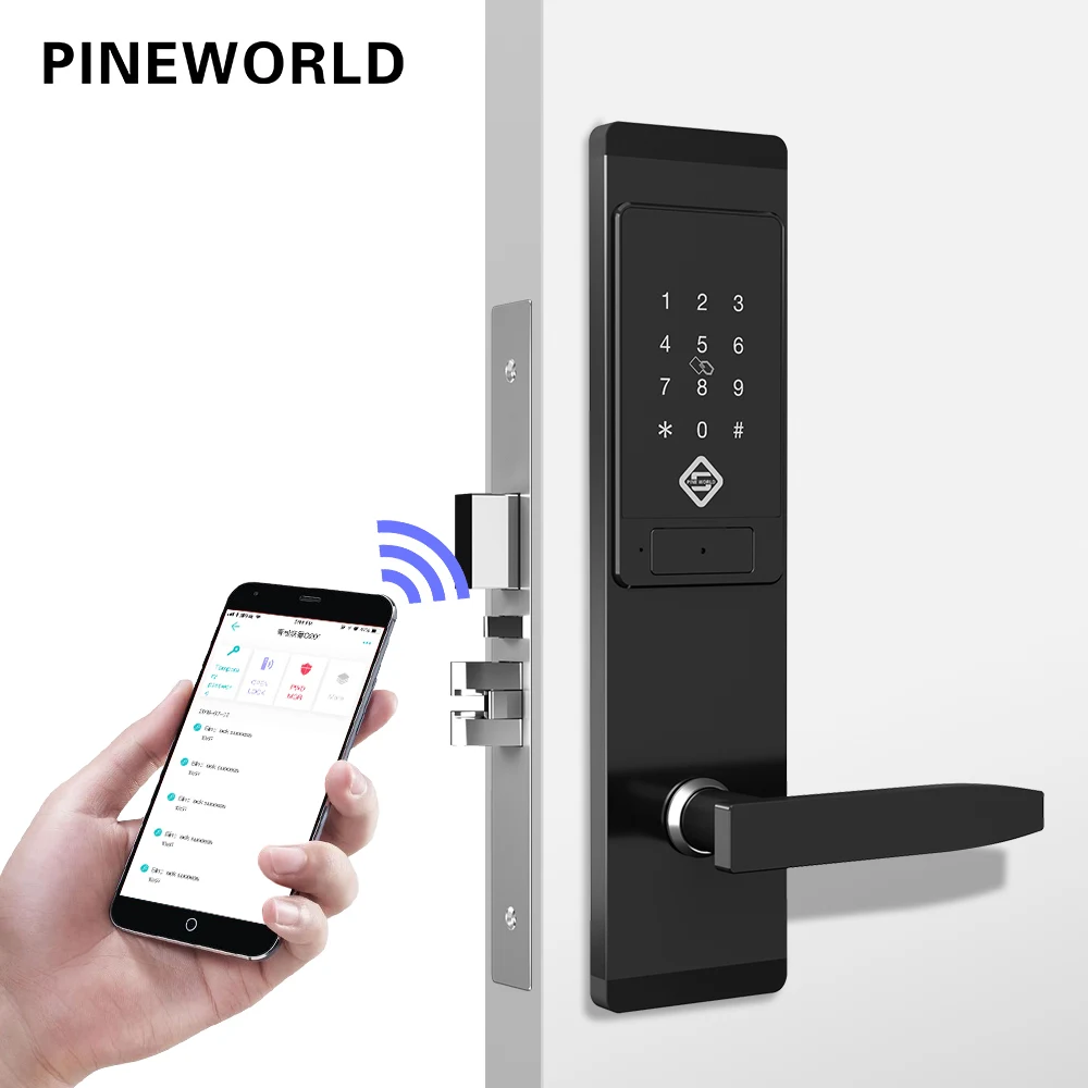 

PINEWORLD Q201 безопасность электронное приложение WIFI смарт сенсорный экран замок, цифровая клавиатура кода Блокировка замка для дома отеля квар...