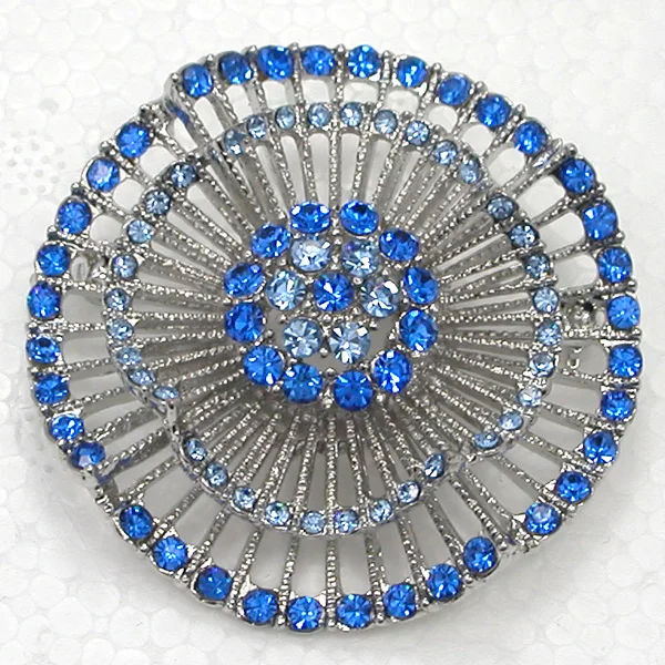 

Blue Rhinestone Flower Pin brooches C2092 B