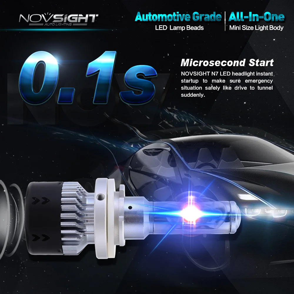 NOVSIGHT автомобиля светодиодный лампы для передних фар 70 Вт 10000LM H15 Hi/короче спереди и длиннее сзади) Луч авто светодиодный microseconddriving Белый Автомобильный светодиодный фары головного света, противотуманные фары, лампы 6500K