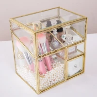 multifunctional cosmetics storage box flip dust glass box lipstick perfume finishing box desktop cosmetics storage