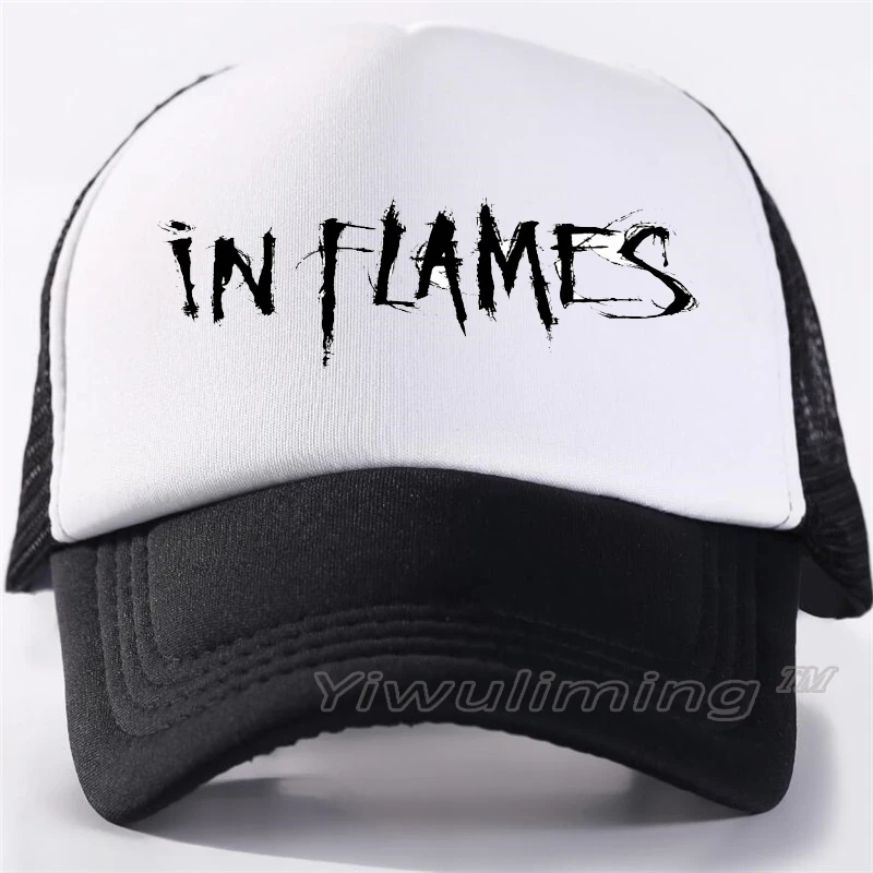 Кепка-тракер мужская с сеткой крутая бейсболка в пламени летняя регулируемая