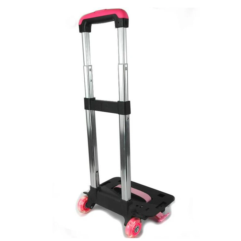 Folding Pulling Rod Bracket Rolling Cart Trolley School Bags Parts Kids Cartoon Two Wheels Trolley Accessories For Boys Girls