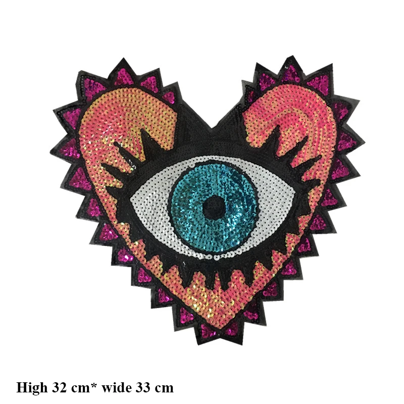 Вышитая ткань с блестками для глаз патч одежды украшение ремонта персикового