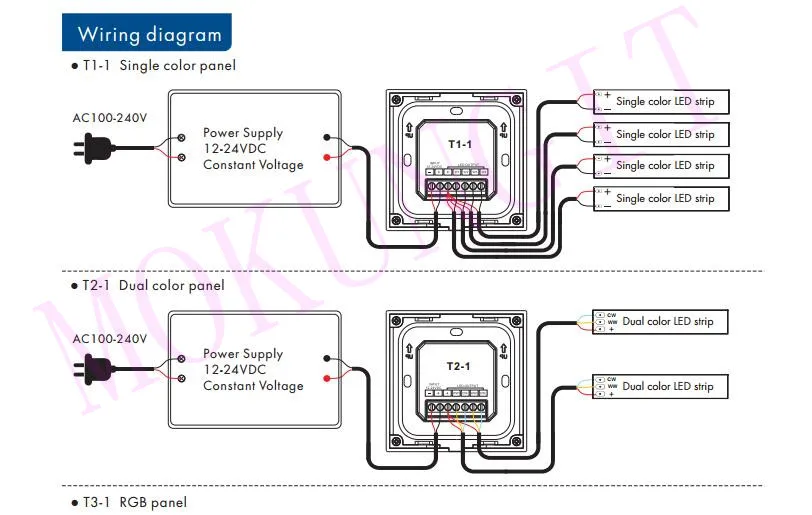 4CH* 3A 12-24VDC CV RGBW контроллер сенсорной панели T4-1 низкого напряжения Вертикальный бар RGBW контроллер сенсорной панели с нагрузкой