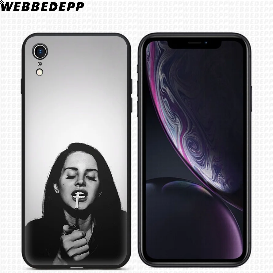 WEBBEDEPP Lana Del Rey Singer Soft Silicone Case for iPhone 11 Pro Xr Xs Max X or 10 8 7 6 6S Plus 5 5S SE |