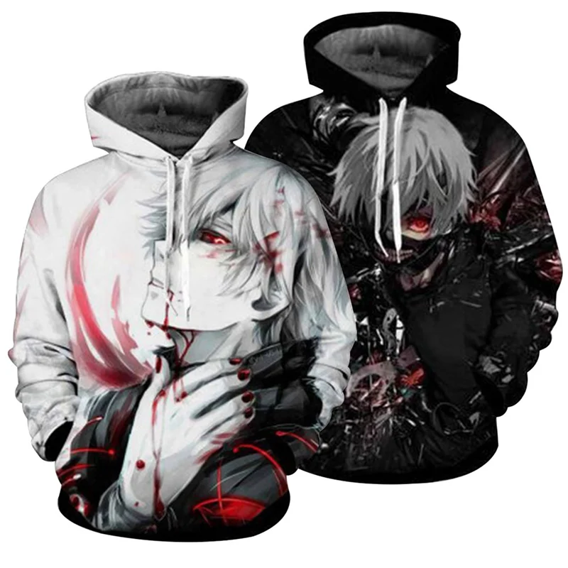 Мужская/Женская толстовка с капюшоном Tokyo Ghoul повседневные Пуловеры размера плюс