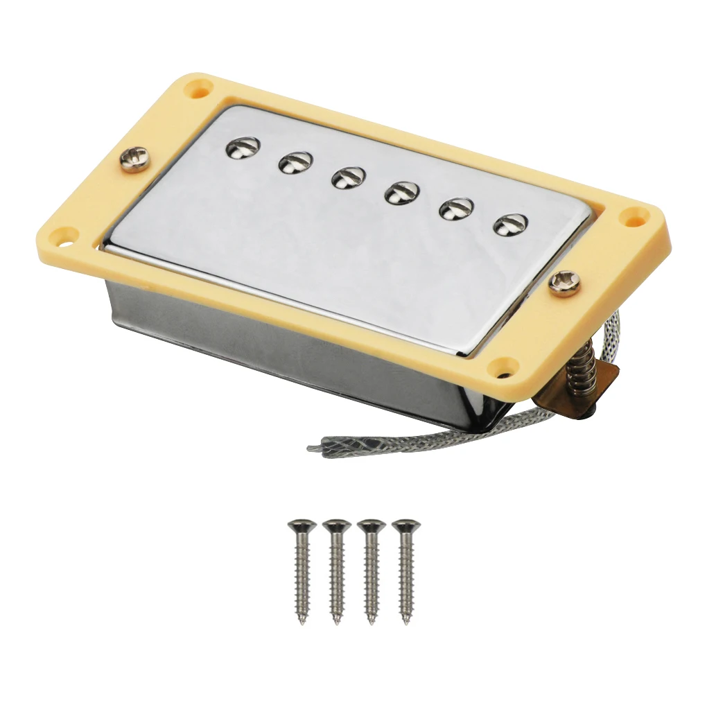 FLEOR 2pcs Alnico 5 LP гитарный звукосниматель хамбакер Set Chrome Neck & Bridge Pickup с кремовой