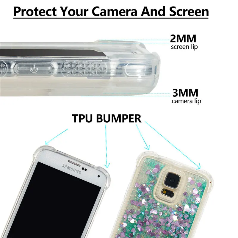 Netarlier Case for Samsung Galaxy S5 Luxury Glitter Stars Liquid Soft Silicone TPU Phone Cases in 5.1 inch Back Cover |
