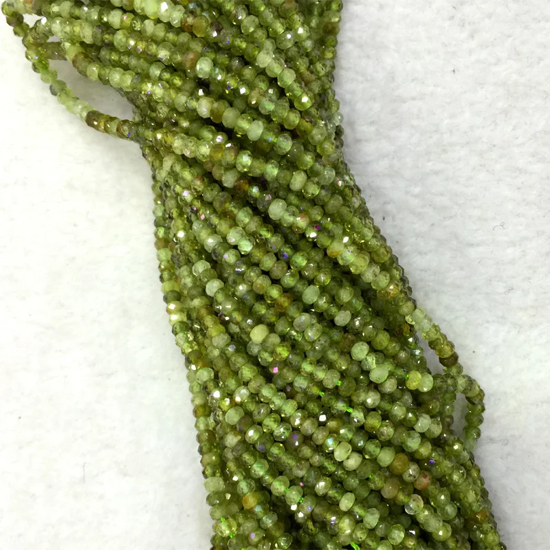 Натуральный натуральный зеленый гранат Tsavorite Demantoid Rondelle граненый свободный