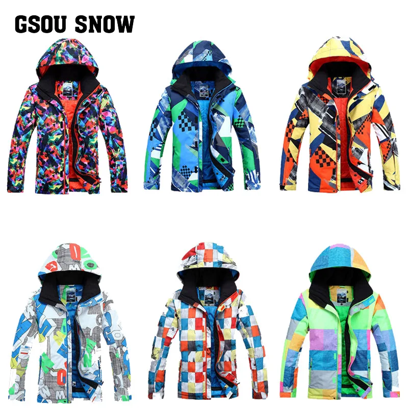 Gsou Snow/лыжи костюм мужской водонепроницаемый дышащий теплый лыжная куртка для улицы ветрозащитный холодной защиты лыжный костюм для мужчин