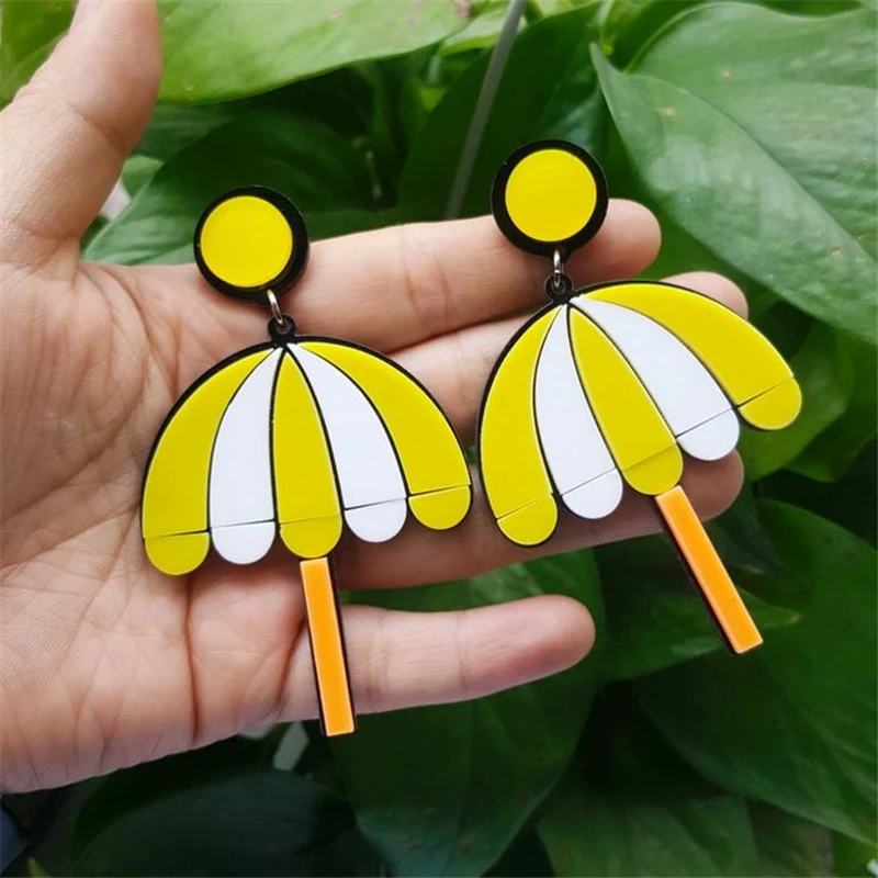 Doreen Box Горячие милые зонтик серьги гвоздики новые женские модные красные желтые