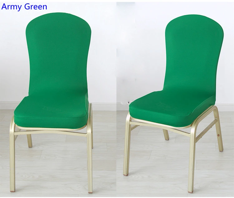 

Army Green Colour Spandex Half Chair Covers For Wedding Chair Decoration Lycra Stretch Party Chair Cover For Sale Events Show