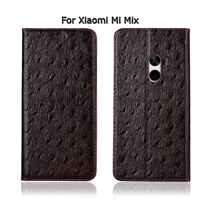 Страуса текстуры натуральная телячья кожа чехол для Xiaomi mi Mix 2 2 S 3 S mi x2 mi x2S mi x3 крышка чехол-книжка с подставкой для телефона с магнитной защелкой в живописном исполнении