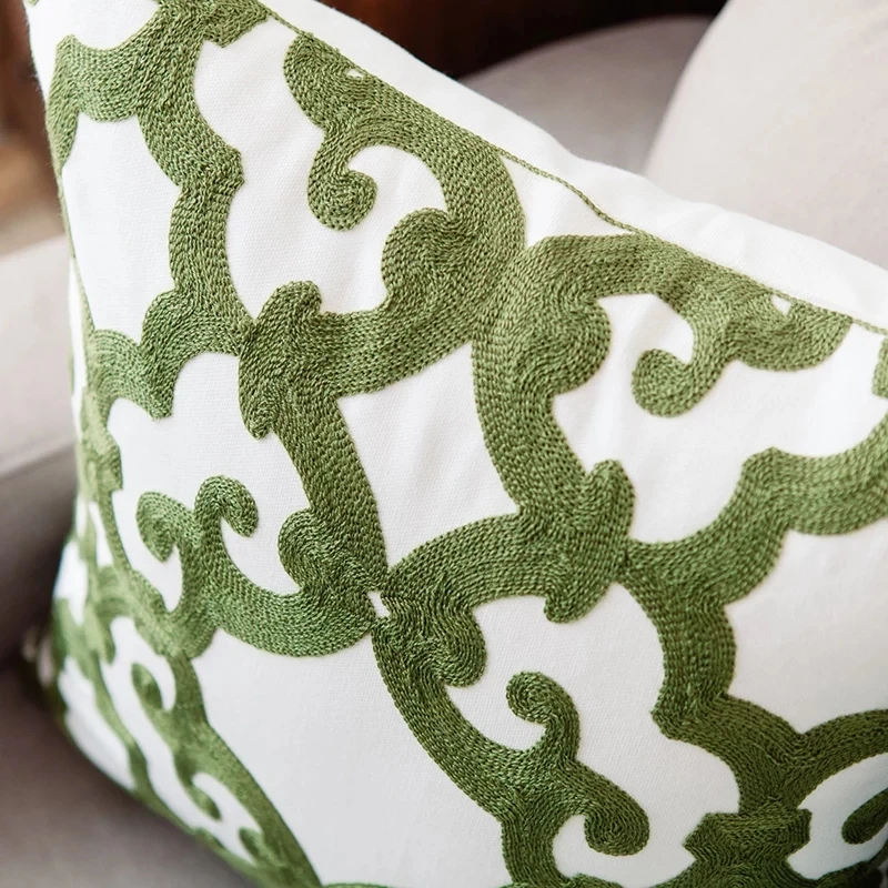 Наволочка для подушки с вышивкой 45x45 см|cushion cover|cushion cover greencanvas cushion |