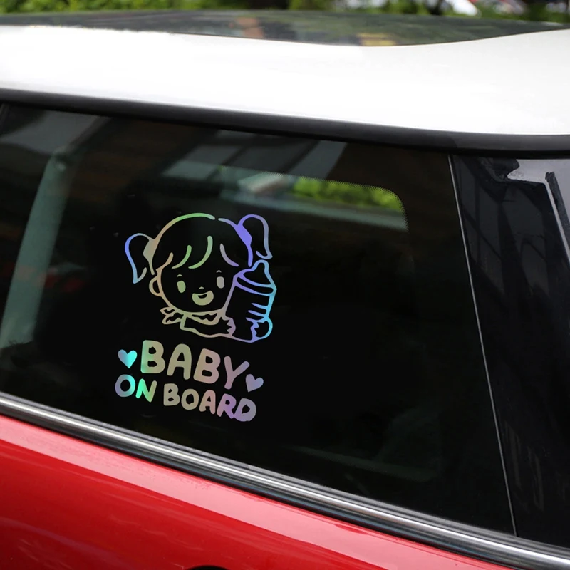 Автомобильный стикер 12 7*16 см BABY ON BOARD символы Виниловая пленка для оклеивания