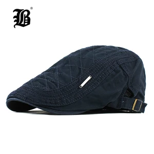 Берет FLB унисекс, хлопковая шапка в полоску, с козырьком, F509, Осень-зима