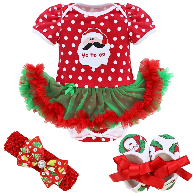 Рождество для маленьких девочек Детские наборы из 3 предметов Санта Клаус олени