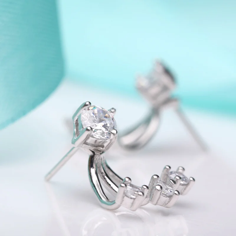 Серьги гвоздики из серебра 2019 пробы в Корейском стиле|stud earrings|gift creativegift gifts |