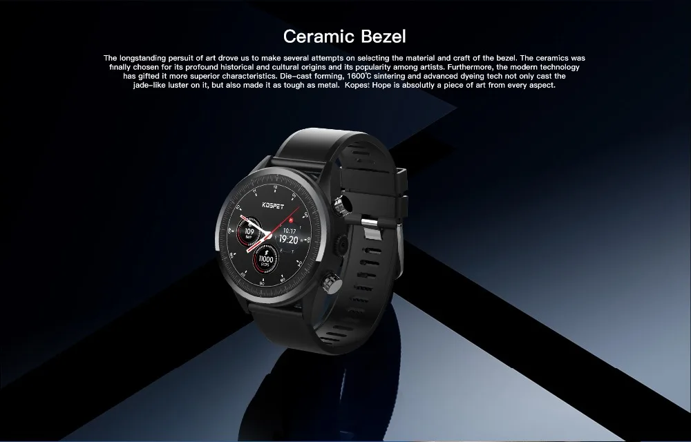 Смарт-часы Kospet Hope, 4G, Android 7,1, четыре ядра, 1,3 ГГц, 3 Гб ОЗУ+ 32 Гб ПЗУ, Камера 8,0 МП, IP67 BT V4.0, водонепроницаемые Смарт-часы