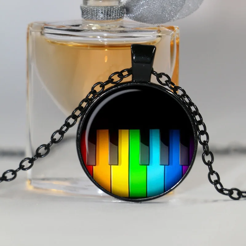 Ожерелье с радужным пианино-ключами подвеска чокер ожерелье для женщин и мужчин