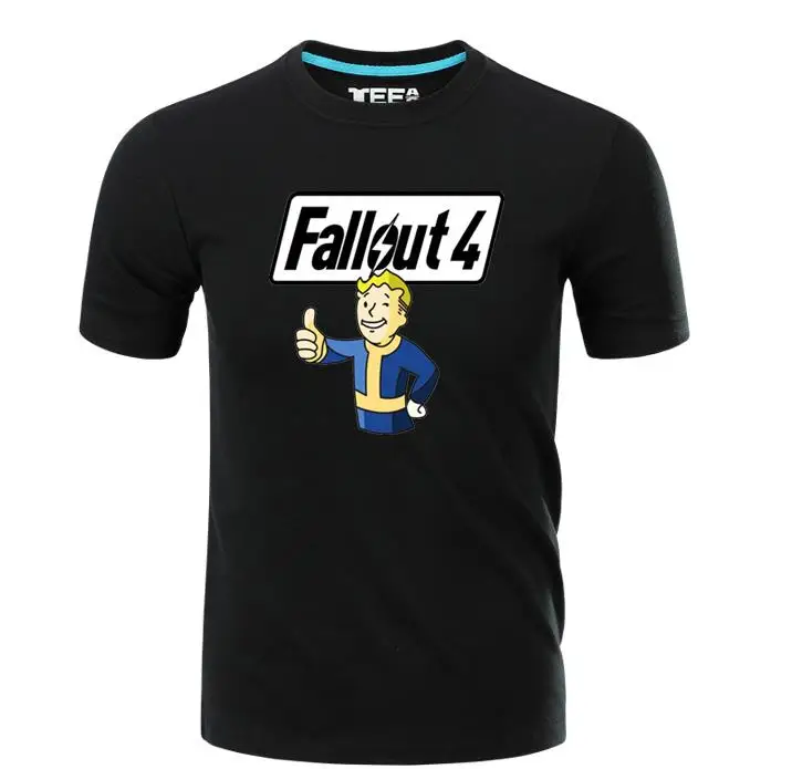 Мужская футболка с коротким рукавом Game Fallout 4 Повседневная летняя футболки из 100%