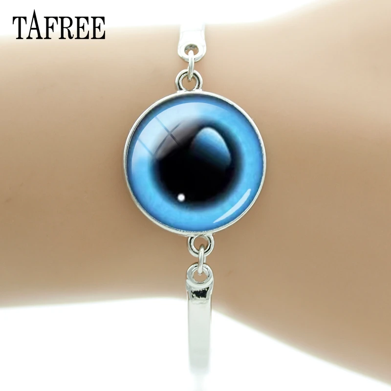 TAFREE Charm Blue Black Evil Eyes Art Picture 20 MM Cabochon Dome Bracelet Fisheye Colorful Eye Women Decorations Jewelry EY297 | Украшения