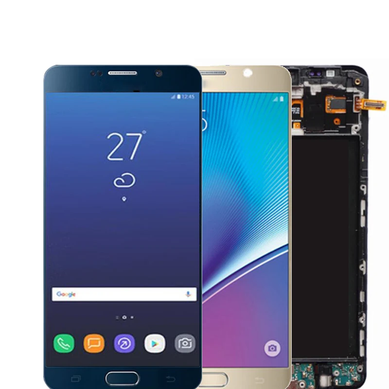 5,7 ''Супер AMOLED ЖК-дисплей с рамкой в сборе для SAMSUNG Note 5 Note5 N920A N9200 SM-N920 N920C lcd сенсорный экран
