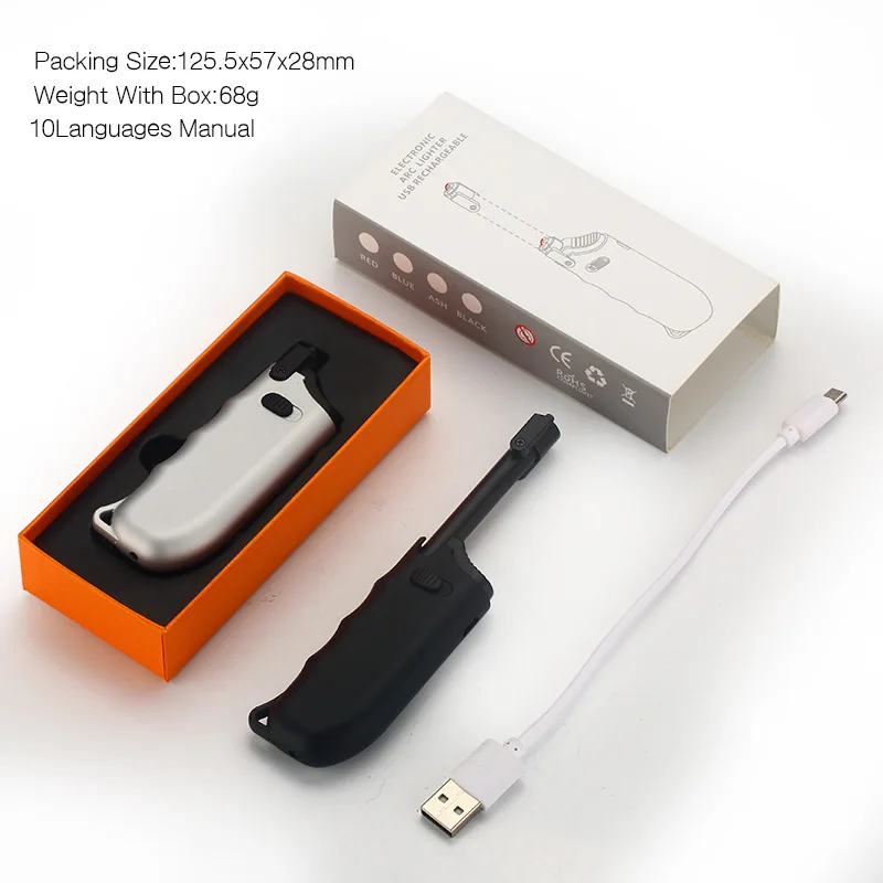Длинная плазменная Зажигалка для барбекю Usb Электронная зажигалка Беспламенное