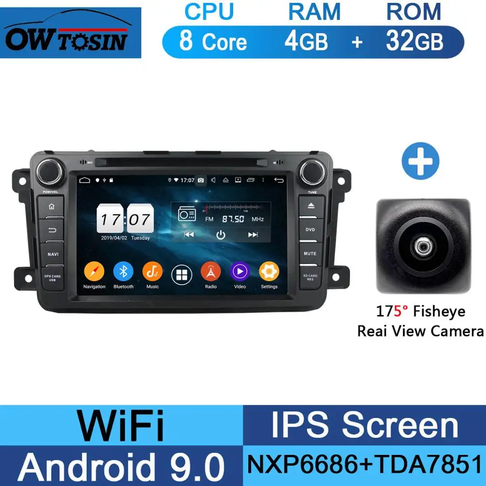 32G Fisheye Camera " ips 1920*1080 8 ядерный 4 Гб ОЗУ+ 64 Гб ПЗУ Android 9,0 автомобильный dvd-плеер для Mazda CX-9 CX9 CX 9 2012 2013 DSP радио gps Parrot BT Adas - Цвет: 32G Fisheye Camera