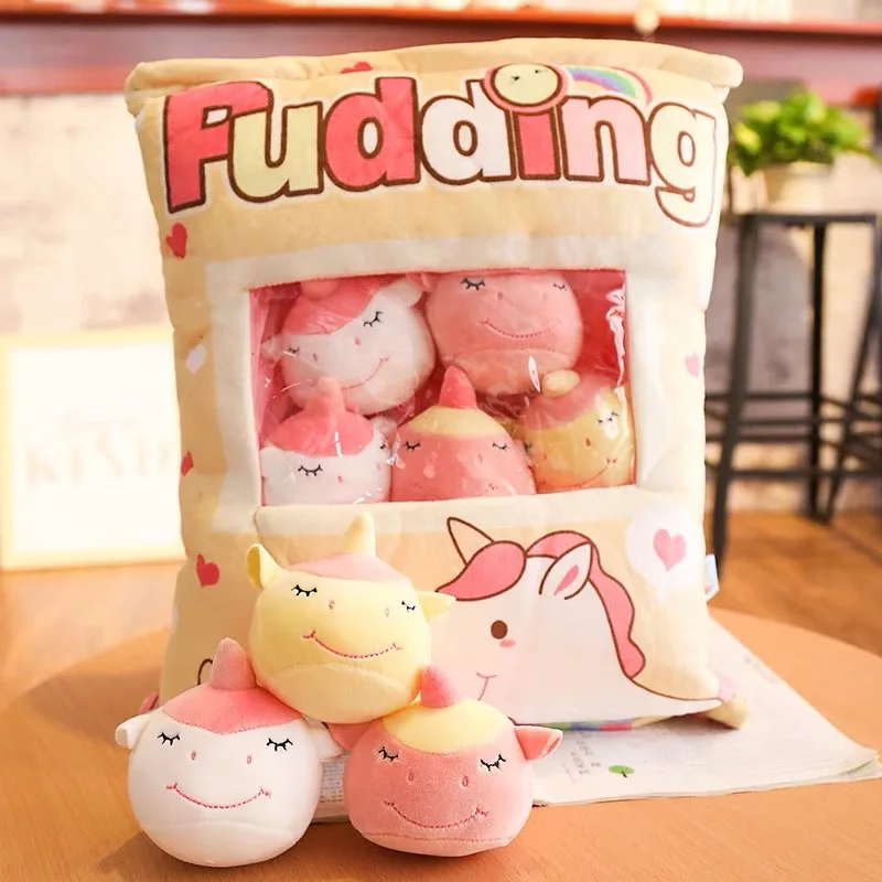 8pcs flamingo 5 шт. мини конфеты мягкая игрушка в сумке моделирование закуски фаршированные пледы Подушка шоколадные бобы сладкий день рождения для девочек мальчиков - Цвет: 8pcs flamingo