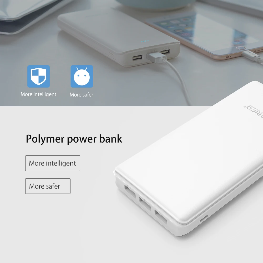 ORICO 20000 mAh 3 USB внешний аккумулятор портативный мобильный банк резервного