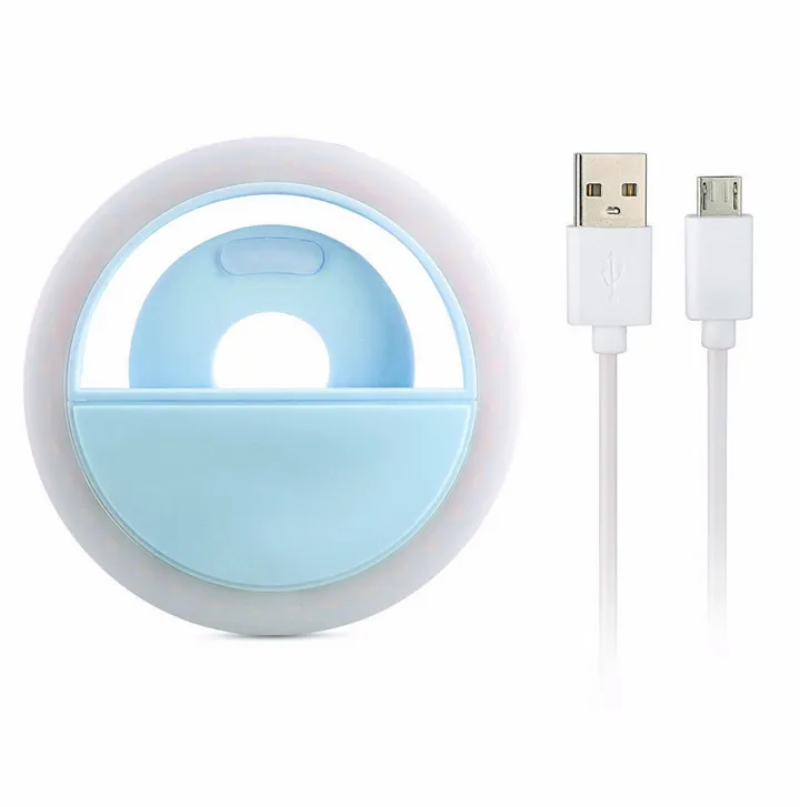 Перезаряжаемая USB зарядка с батареей селфи портативная светодиодная кольцевая