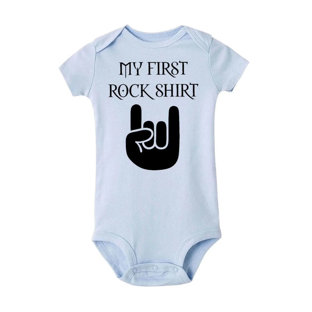 Футболка с надписью «Rock My First Rock»; хлопковый боди с короткими рукавами для малышей; милая Одежда для маленьких мальчиков; комбинезон; Одежда для младенцев; забавная стильная одежда