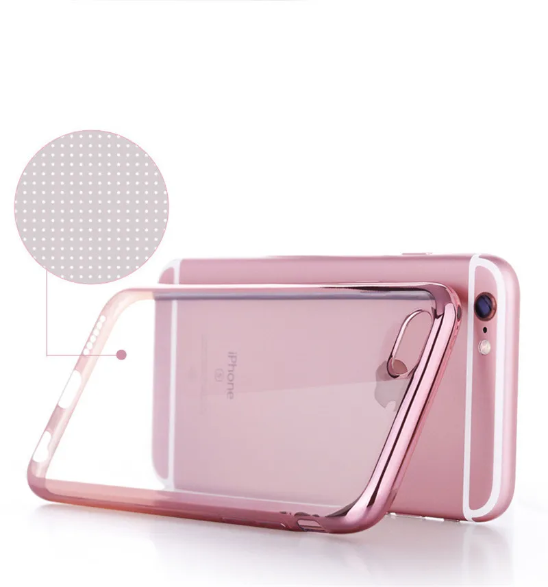 Ультратонкий прозрачный мобильный телефон с гальваническим покрытием для iphone 6 s