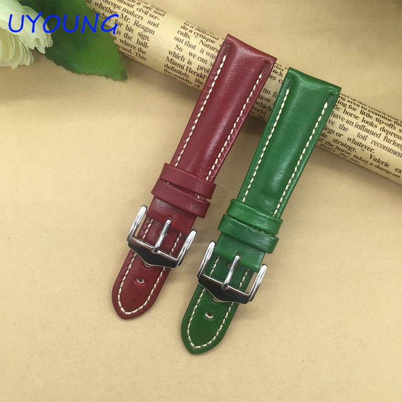 Высококачественный ремешок для часов из натуральной кожи 18 мм 20 22 мужчин и женщин