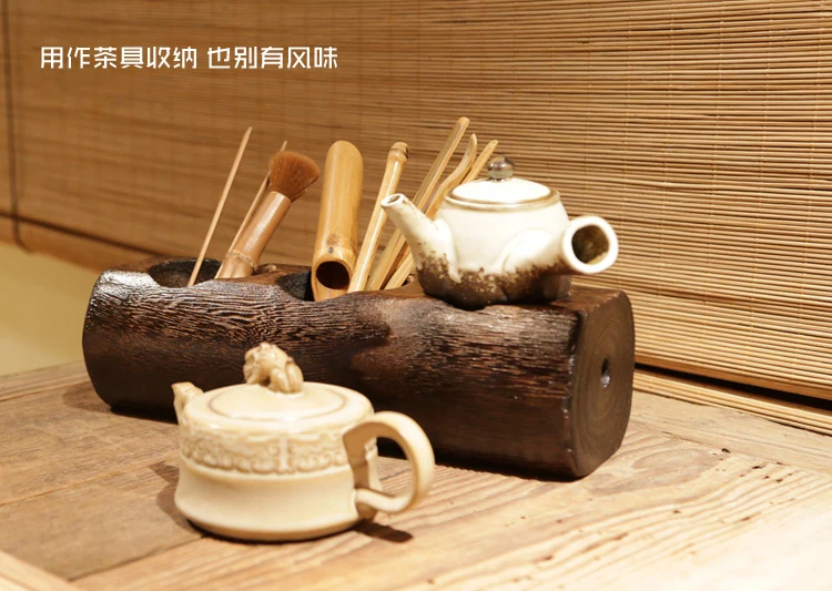 Natural wood succulents flower potted device Creative burn Paulownia small pots simulation | Дом и сад