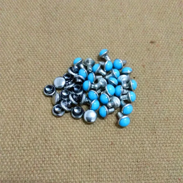 Аксессуары DIY100PCS 5 мм голубые бирюзовые заклепки с трещинами кожаные ремесленные