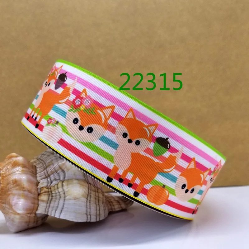 Бесплатная доставка 50 ярдов лиса лента напечатанная grosgrain 22315|Ленты для шитья| |