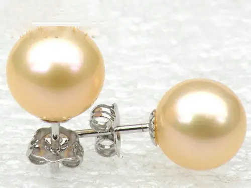 Бесплатная доставка 14 k/20 белый натуральный AAA + 8-9 мм Идеальный Круглый Золотой