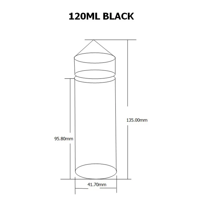 120ml Black 50 шт пустые бутылки для электронных жидкостей 10 мл 15 мл 30 мл 50 мл 60 мл 100 мл 120 мл пластиковый длинный флакон-капельница для жидких жидкостей - Цвет: 120ml Black