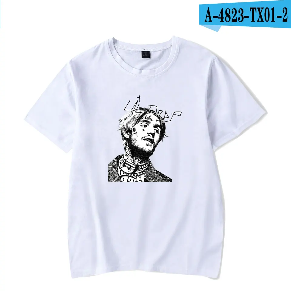 white Lil Peep футболки летние хлопковые с круглым вырезом черные с коротким рукавом футболки мужские в стиле панк Рок Хип-хоп топы футболки Lil Peep - Цвет: white