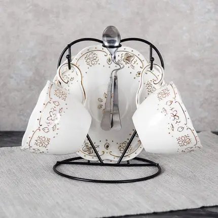 Набор из двух предметов Европейская керамическая тисненая Золотая кофейная